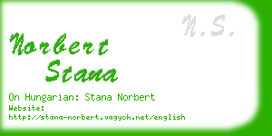 norbert stana business card